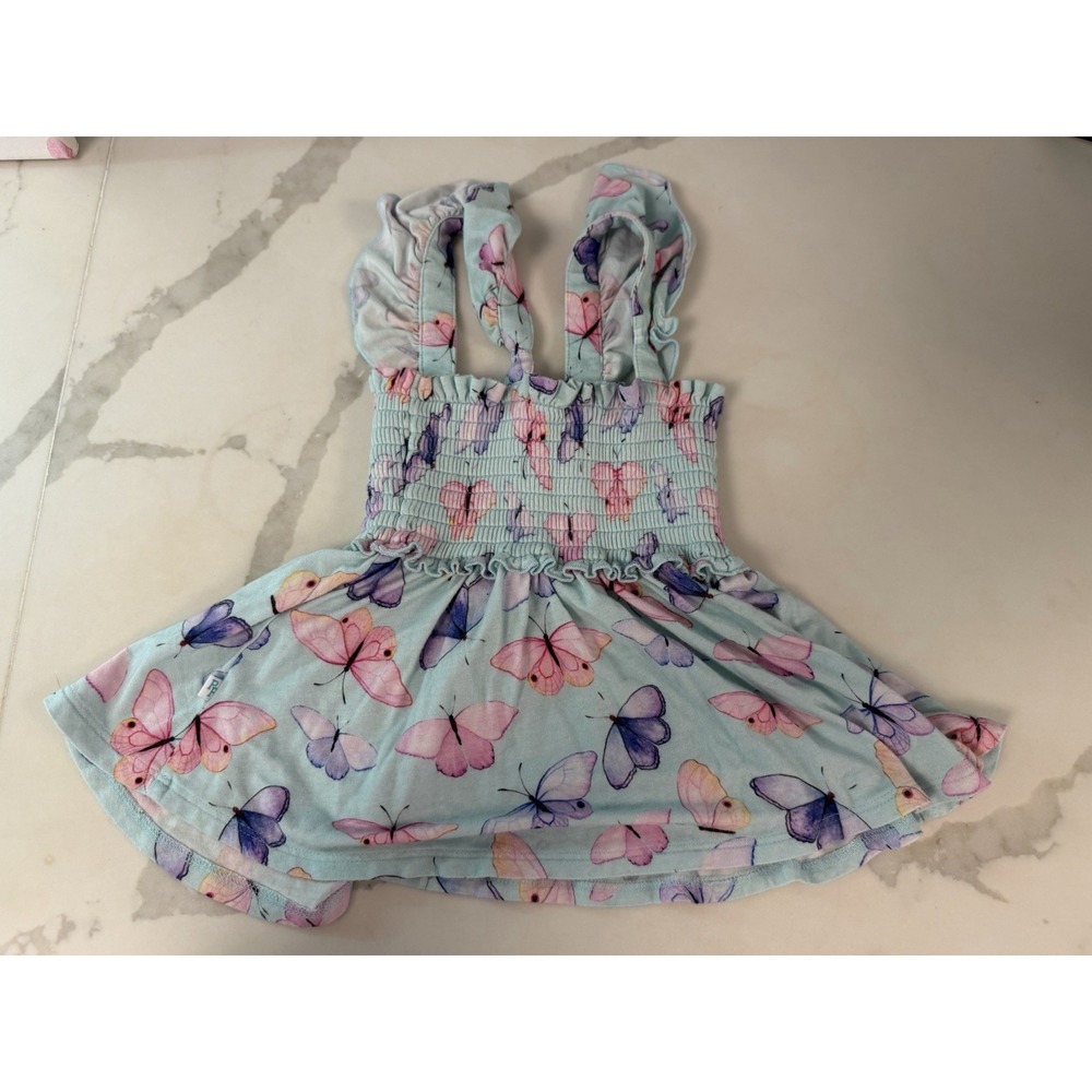 Posh Peanut Baby Girl 18-24 Months Butterfly Twirly Skater Dress Smocked - Picture 3 of 3